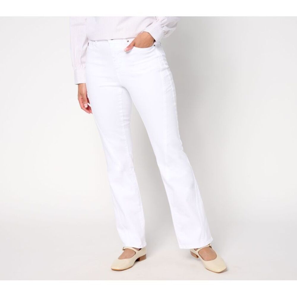 Calvin Klein Women's Petite Pants 18P Primabelle Twill Diagonal White